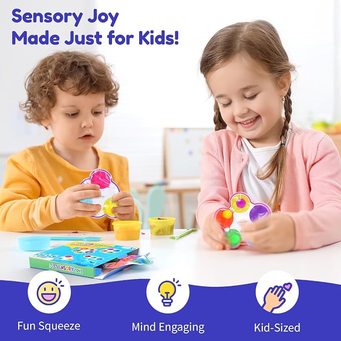 LESONG Sensory Toys for Kids with Autism: 4 Pack Color Sorting Fidget Toys - Sensory Games for Toddlers - Calm Down Color Matching Toy for Boys Girls