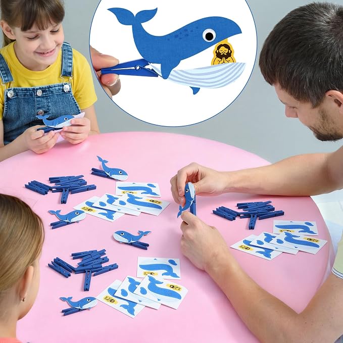 Soulchen 24 Set Jonah and The Whale Craft Kit, DIY Religious Sunday School Vbs Crafts, Make Your Own Jonah and The Whale Kits, Christian Decorations for Kids, Activities Art Supplies