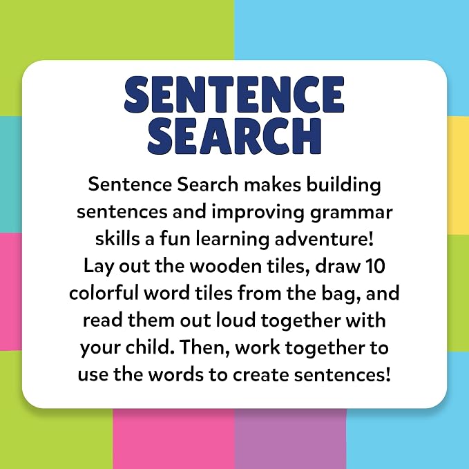 Skillmatics Sentence Search – Educational Board Game, Learning Toy for Kids | Sentence Building Activity, Creative Word Play, Screen-Free Fun, 120+ Tiles (1.3 x 1 Inches), Gift for Ages 5, 6, 7, 8