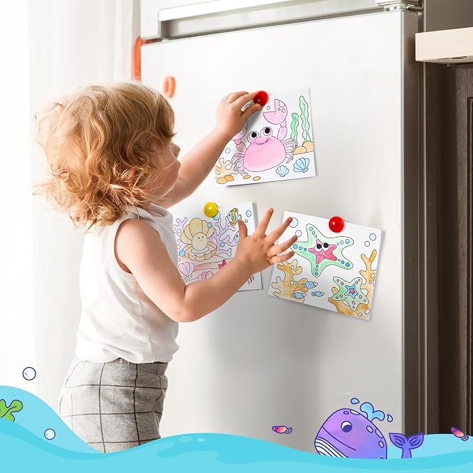 JoyCat Paint with Water Coloring Books for Toddlers (Sea Animals) | Watercolor Painting Set for Kids Ages 3-5 & 4-8, Arts & Crafts Drawing Activity Travel Toy, Birthday Gifts for Boys & Girls