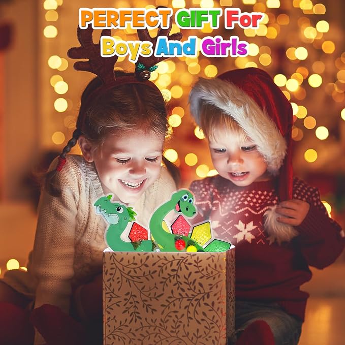 2Pcs Dinosaur Color Sorting Sensory Toys for Kids with Autism Toddler Toys for Airplane Travel Road Trip Montessori Toys Fine Motor Skills A Easter Basket Stuffers Gifts for Kids Boys Girls