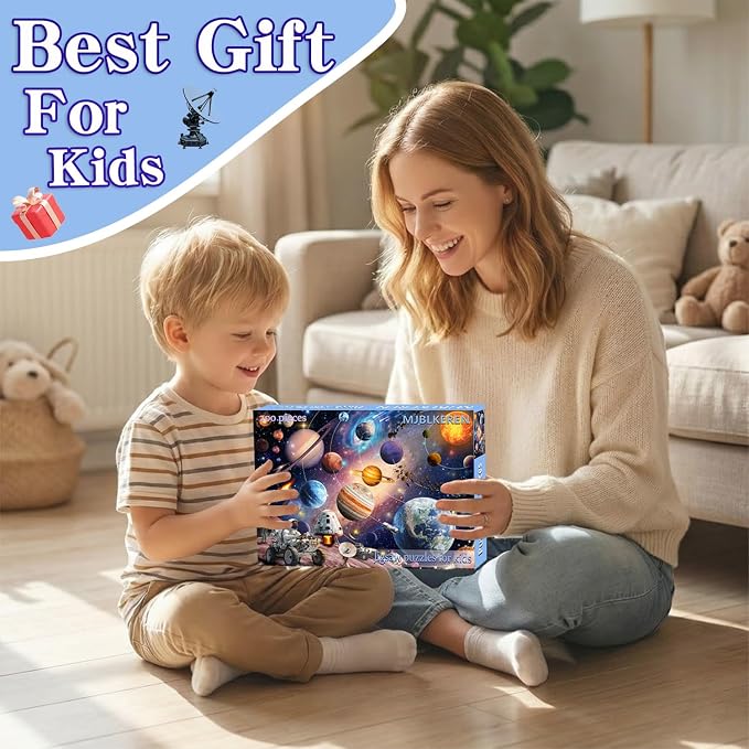 Puzzles for Kids Ages 6-8 8-10 - 200 Piece Puzzles - Solar System Puzzle | Pieces Space Astronaut Puzzles .Puzzles for 6 7 8 9 10 11 12 years old boys and girls.Learning Puzzle Toy