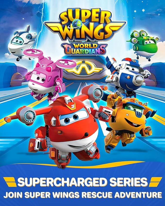 Super Wings Transformable Toys 5" Action Figure Supercharged Tobot Jett, 2 in 1 Rescue Bots Transforming Airplane Robot Toys, Educational Toy for Boys and Girls Age 3+, Gifts for Preschool Kids, Jett