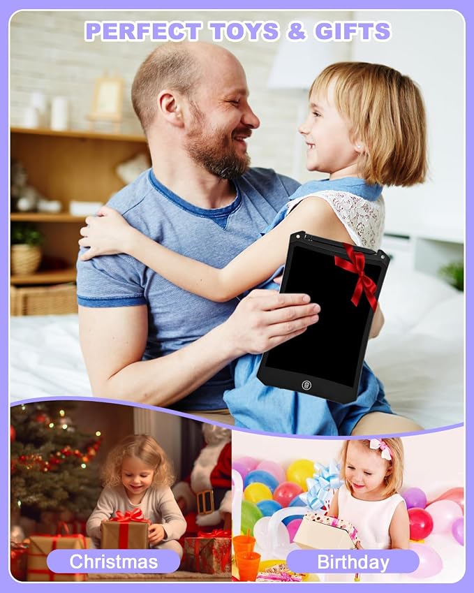 cimetech Toddler Girl Gifts, LCD Writing Tablet 2 Pack, Drawing Pad | Kids Toys for 3 4 5 6 Year Old Boys, 8.5 Inch Coloring Books, Travel Essentials Activities, Birthday Gifts Toddler Age 1-3