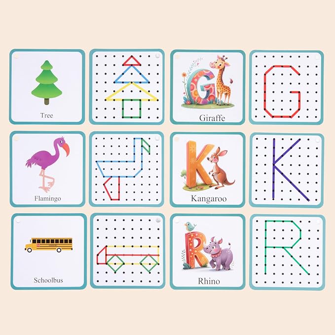 Wooden Geoboard Path Planning Educational Toy for Kids 5+ | Path Planning, Symmetry Awareness, Fine Motor Skills