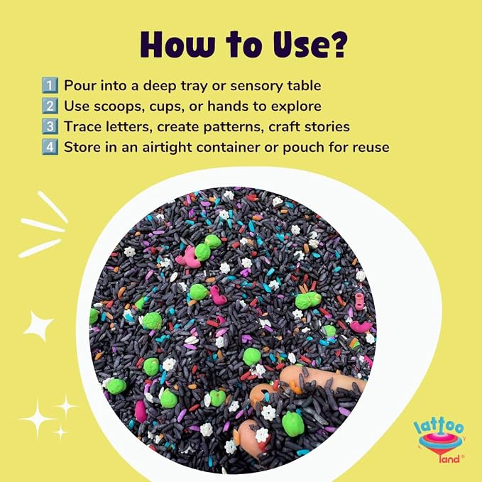 Outer Space Sensory Bin Filler for Kids – 2 lb (4 Cups) | Galaxy-Themed Colored Rice, Chickpeas & Pasta Mix | Non-Toxic Sensory Bin Filler | Montessori Sensory Play | Cosmic Sensory Play | Ages 3+