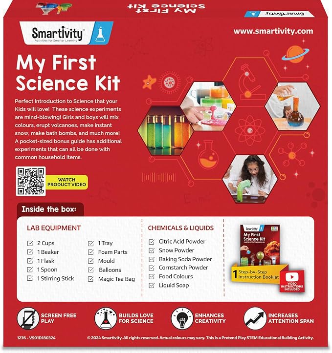 Smartivity My First Science Experiment Kit for Kids 6-14 Years | 50+ Amazing Science Experiments | Educational STEM Toy | Birthday Gift for Boys & Girls Ages 6,7,8,9,10,11,12,13,14