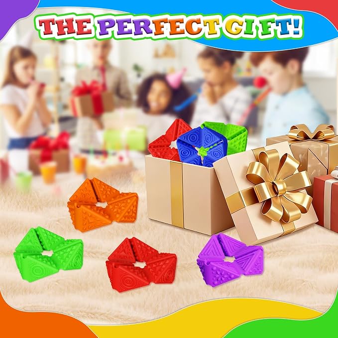 6Pack Fidget Silicone Sensory Toys for Kids Flip Cube with Textures | Quiet Small Fidgets for Classroom Focus,Stress Relief Toys for Autism ADHD Calm Down, Non-Toxic Durable Desk Fidgets Home