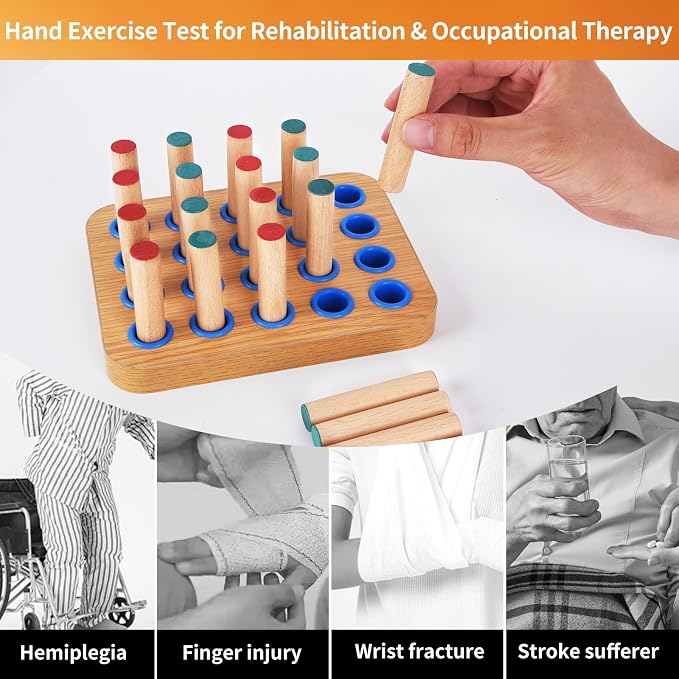 Wooden Pegboard for Occupational Therapy to Finger Dexterity | Occupational Therapy Tools, Hand Therapy Equipment Hand Therapy Peg Board to Improve Finger Dexterity