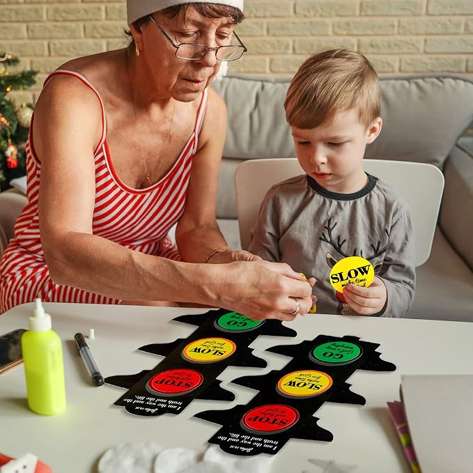Eaasty 30 Pcs Sunday School Crafts for Kids Traffic Light Religious Crafts