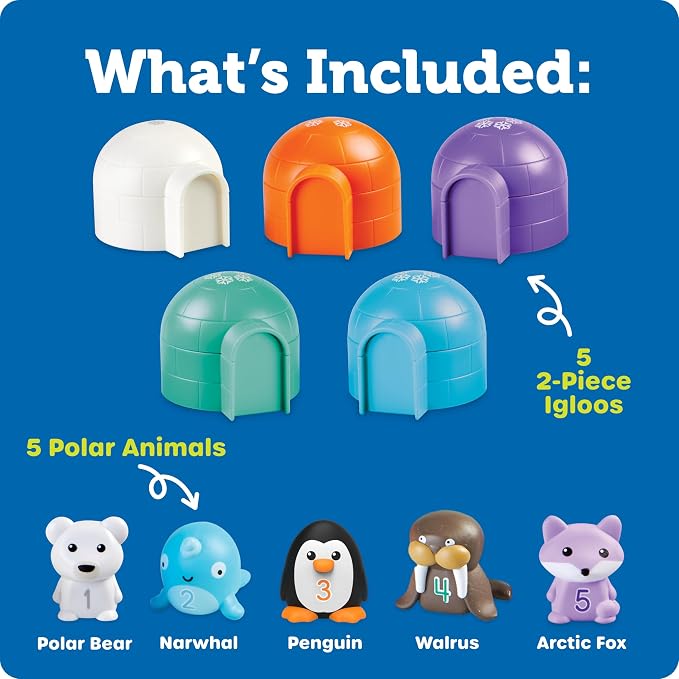 Learning Resources Sort & Seek Polar Animals - 15 Pieces, Age 18+ Months Toddler Learning Activities, Educational Toys, Educational Toy Set Color, Teaching Toys