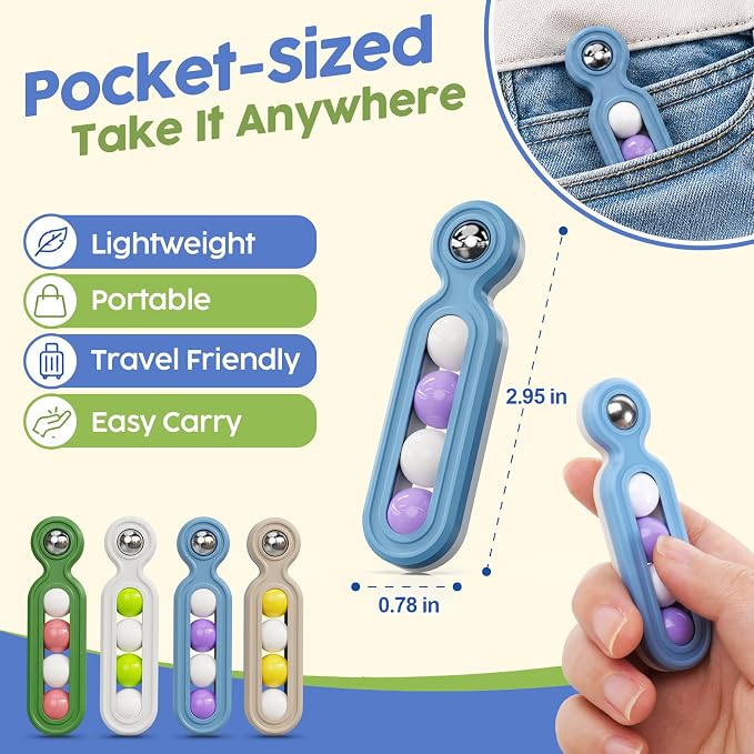 Fidget Toys Adults Stress Relief: 4 Pack Desk Fidget Clicker for ADHD Focus | Sensory Toys for Autism Kids Calming - ADHD Tools Desk Fidgets for Classroom - Cool Office Gadgets Gifts for Teen Women Men