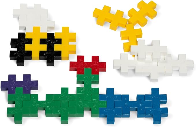 PLUS PLUS Big 15 Piece Basic Mix Tube - Large Building Blocks for Toddlers | Quiet Stem Toys for Toddlers, Prek Classroom Essentials, Waffle Blocks Jumbo, Stem Bins for Classroom, Sensory Bins