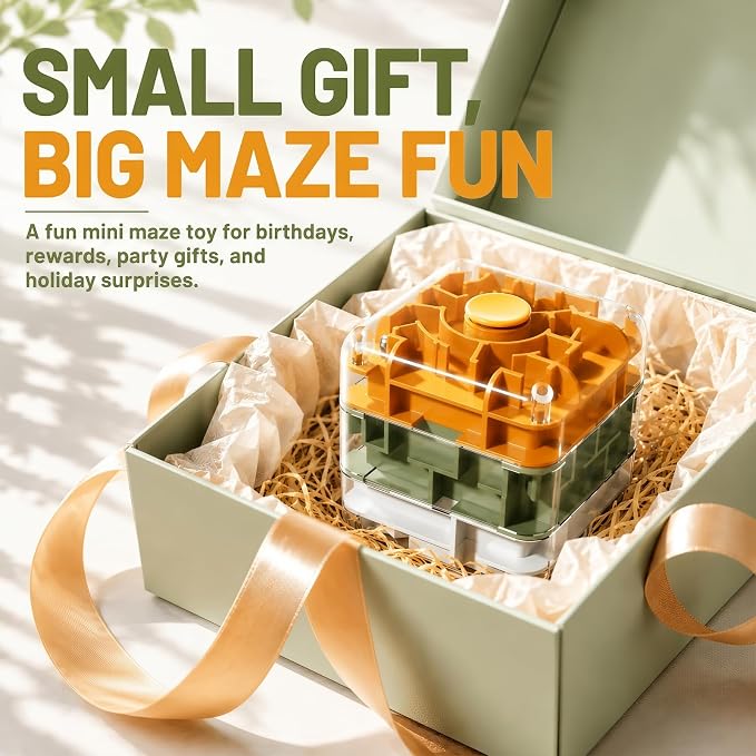 3 Layer 2 in 1 3D Rolling Ball Maze Cube, Kids Fidget Spinning Toys | Fidget Toy and Stress Toy, 3D Brain Teaser Puzzle Game Portable Activity Toy Birthday Gifts for Kids Ages 3-7+ Boys Girls