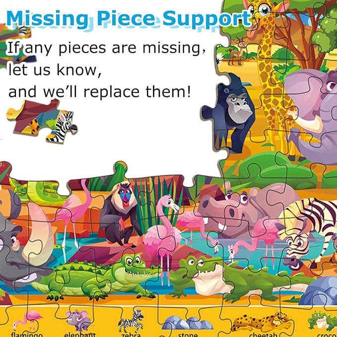 100 Piece Jigsaw Puzzle for Kids Ages 4-6, 4-Pack Animal & Vehicle Themes | Educational Learning Toys for Kids Ages 6-8 8-10, Birthday Gifts for Girls Boys