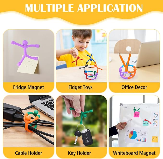 30Pcs Magnetic Travel Toys, Magnets Men for Kids, Cute Magnetic People | Fridge Magnets Sensory Fidget Toys for Adults Kids, Airplane Car Toddler Travel Essential Toys