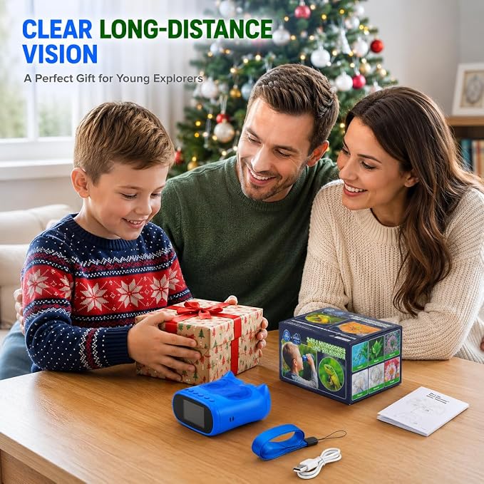 2-in-1 Kids Microscope & Telescope, STEM Science Explorer Toy Gift Age 5-10 | From Close-up Details to 10X Distant, Photo Video Capture, Ideal Educational Birthday Kits for Boys Girls Outdoor Nature Game