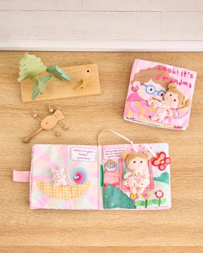 LeyaDoll Montessori Busy Book for Toddlers 1-3, 1 Year Old Girl Gifts | Toddler Airplane Travel Essentials, Crinkle Pages, Fine Motor Skills Toys, Keep Toddlers Busy, Pink Gift Box Included