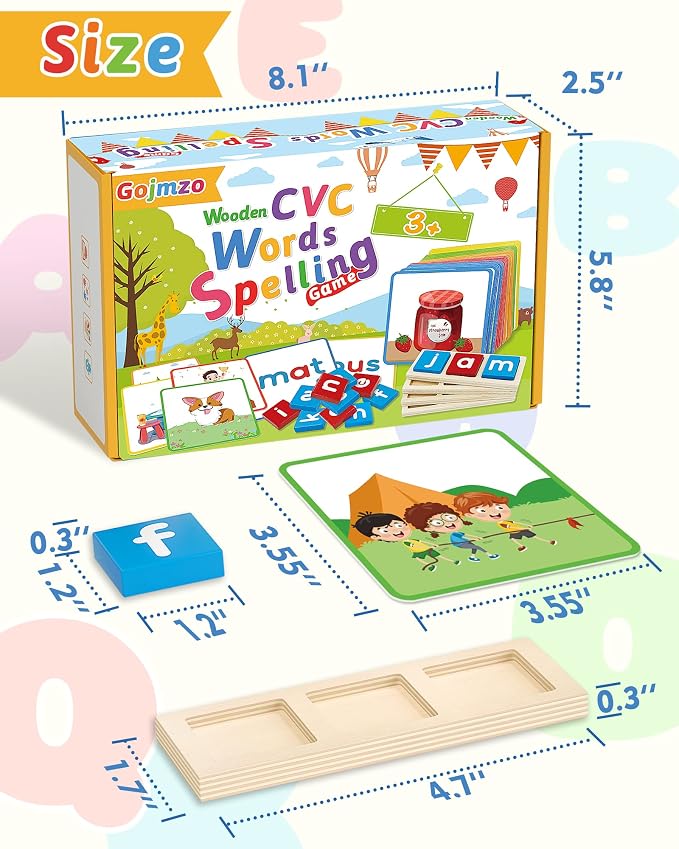 Wooden CVC Word Spelling Games, Montessori Educational Learning Toys Gifts | Learn to Read, Sight Words Flash Cards Kindergarten, Reading Workbooks, Learning Activities, Wooden Letters, Kids Gifts