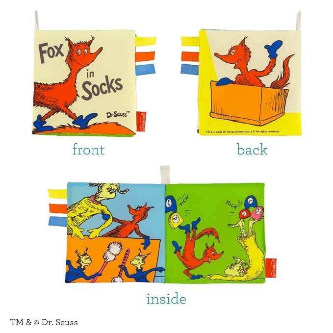 Infantino Soft Activity Books Dr. Seuss Cat in the Hat & Fox Socks, 2-Pack