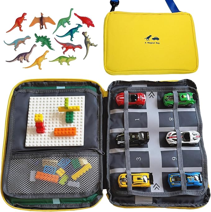 Portable Busy Travel Toys for boys, Quiet Car Airplane Trip Toddler Toy | On-the-Go Play Set,Toy Storage Bag , Essentials & Activities for Long Travel Camping, Gift for Kids Ages 3-5 & 4-8 Years Old