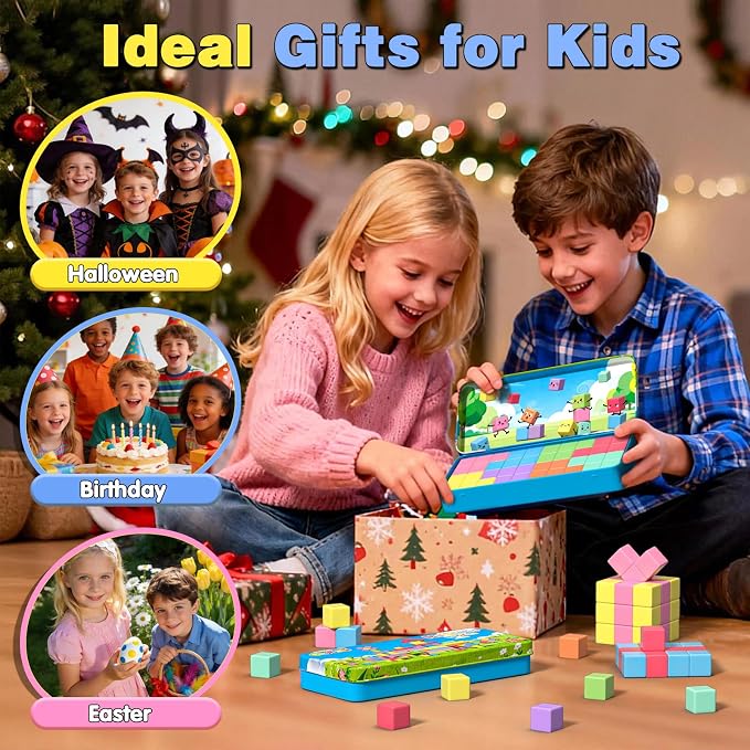 Goodtiles Mini Magnetic Blocks, Travel Outdoor Toys with Box | Candy colors, PP plastic, for Kids Ages 3-8, 0.8 inch