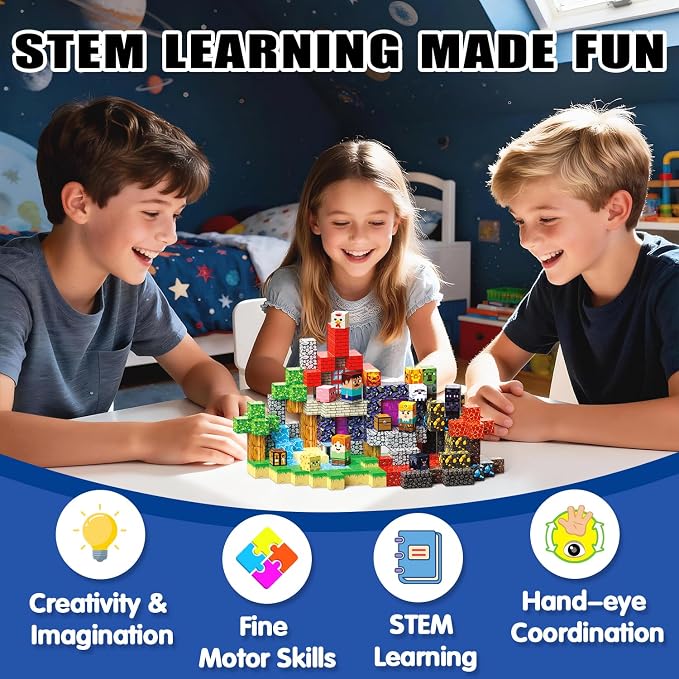 Magnetic Blocks, 400PCS Toys Building Cube Birthday Gifts for Kids | Magnetic Cubes, 0.8 inches Building Blocks, STEM Construction Toys Christmas Birthday Gifts for Kids Boys Girls