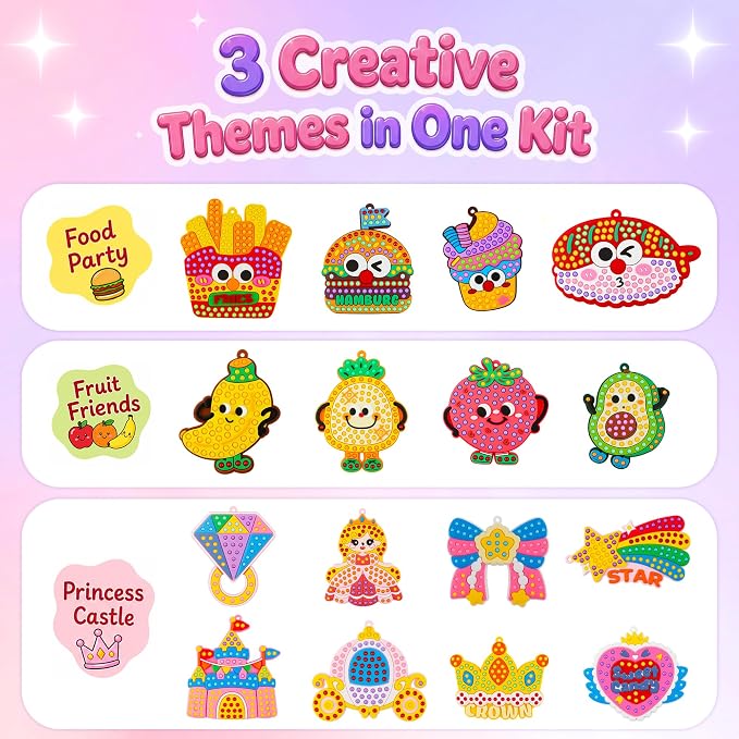 Kiditos DIY Bead Art Craft Kit with Magic Bead Pens for Kids Ages 3+ | Colorful Templates, Bead Chains, Stick-On Art, Backpack Charms & Creative Play