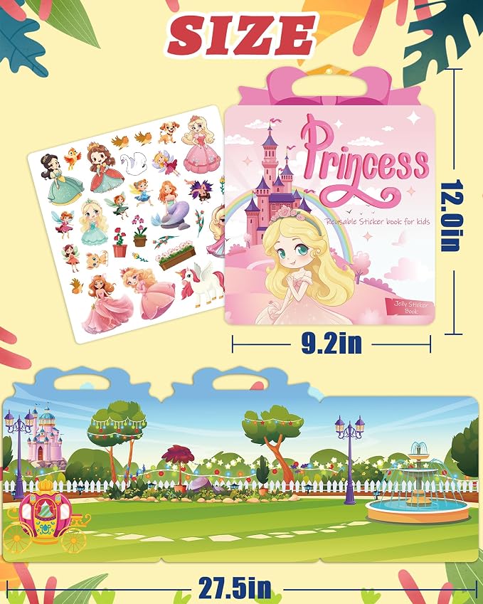 Benresive Reusable Sticker Book for Toddlers, Travel Stickers for Kids | Toddler Travel Activities Toys, Birthday Gifts for Boys & Girls, Airplane Travel & Road Trip Essentials Kids