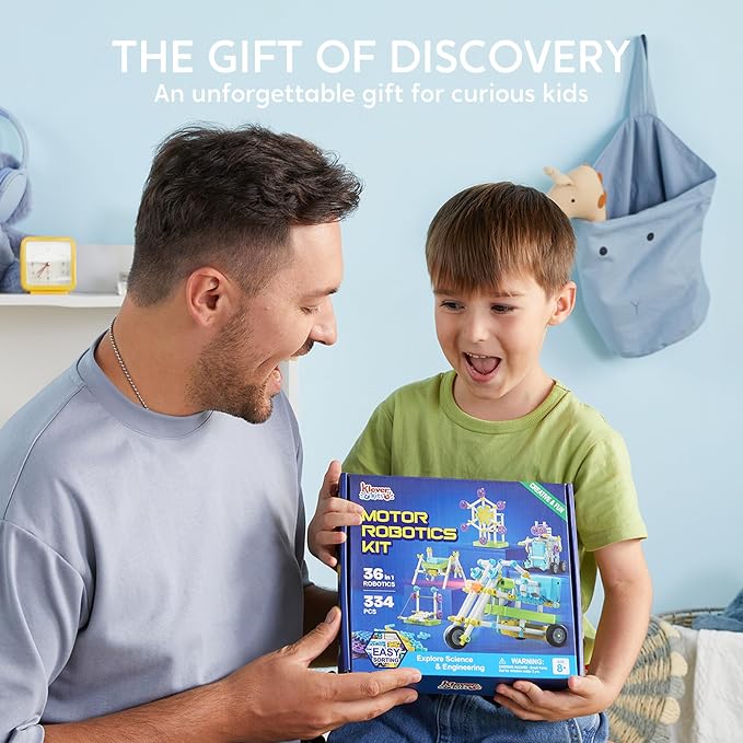 JOVA Klever Kits 36-in-1 Motor Robotic Kits, Make Your Own Kids Craft Kits Educational STEM Toys for Ages 8-13 Boys and Girls, Science Gifts for 8 Years Old