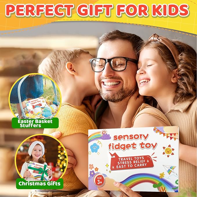 2PC Airplane Travel Activities Toy Gift for Toddler Color Sorting Sensory Toys Color Matching Game Fine Motor Skill Autism Restaurant Quiet Fidget Toys for Kid 3 4 5 Year Old Easter Basket Stuffers