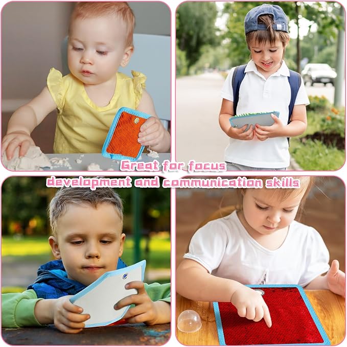 16 Sets Textured Sensory Tiles Mini Mats Educational Tactile Sensory Toys Assorted Texture Floor Tiles Textured Mat for Autism Learning Play Fidget Activity Game(Square)