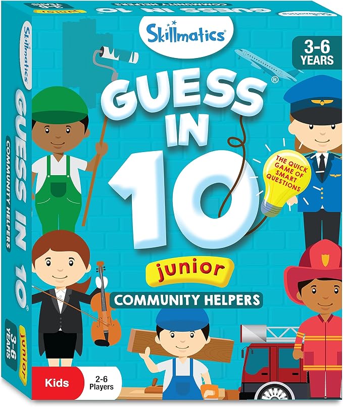 Skillmatics Guess in 10 Junior Community Helpers, Card Game for Kids | For Boys, Girls, and Families Who Love Card Games, Board Games & Educational Toys, Travel Friendly, Gifts for Ages 3, 4, 5, 6