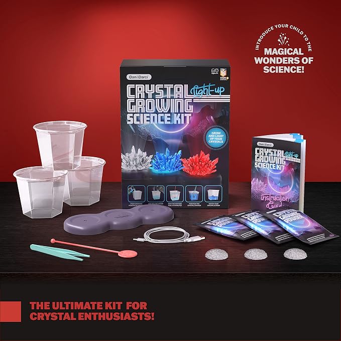 Light-up Crystal Growing Kit for Kids - Science Kits for Kids Age 8-12 - 6 7 8 9 10 Year Old Boy Birthday Gifts - Gifts for Girls - STEM Toys for 7 Year Old Boys, Experiment Crafts for Age 10-12 Years | 6 7 8 9 10 Year Old Boy Birthday Gifts - Gifts fo...