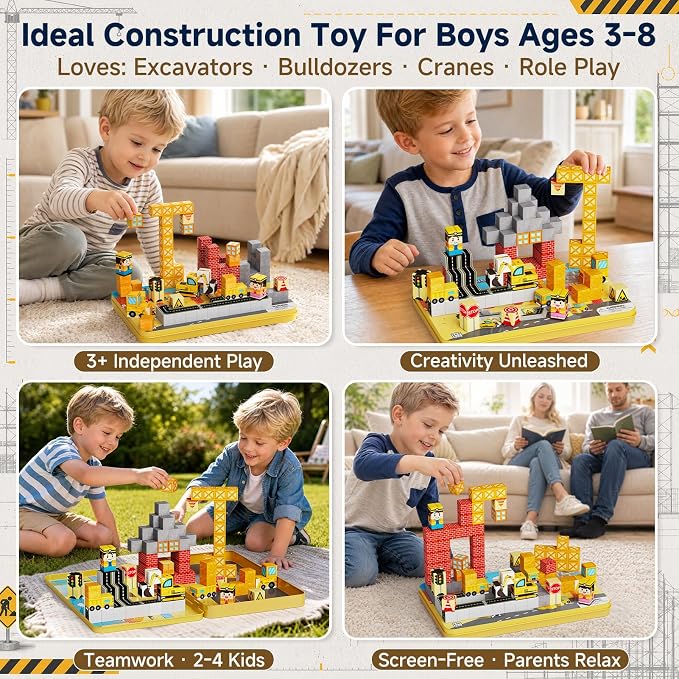 Magnetic Engineering Travel STEM:100PCS Blocks Kit for Boys Ages 3-8 | N32 Strong Magnets, 300+ Builds, 60+ Min Focus, 675g Ultra-Slim Tin, 1-Min Storage, ASTM Certified, Ideal for Travel