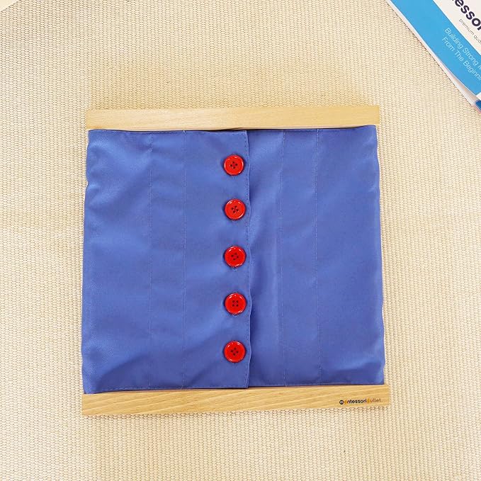 Buttoning Frame with Large Buttons | Practical Life Material for Toddlers & Preschoolers | Learn to Button Clothes, Develop Fine Motor Skills & Independence (Ages 3-6)