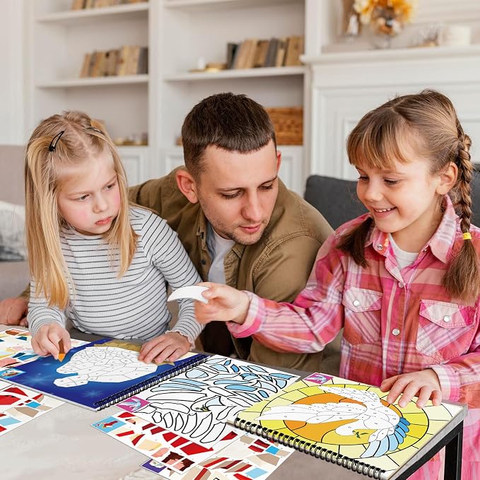 TBEEJ 2PCS Bible Crafts for Kids Ages 4-8 Sticker Paint Books Airplane Activities Includes Christian Jesus Angel Adam&Eve and More Designs Gift Party Create 20 Pictures(Sticker Sheets are Separate)