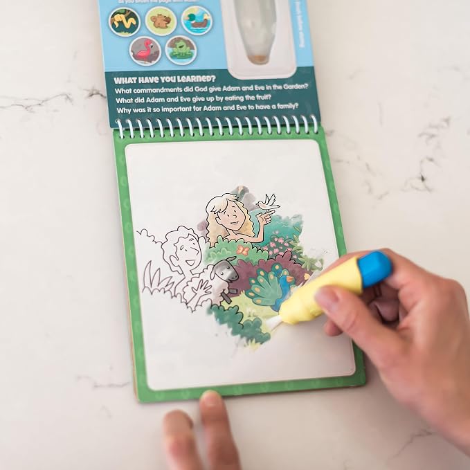 Aqua Brush Old Testament #1 Color with Water Activity Book, Bible School, Preschool, Elementary, Primary, Christian, Religion, for Kids Ages 3+