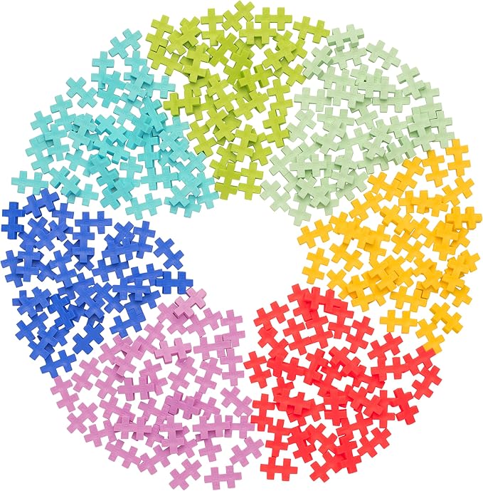 PLUS PLUS 240 Piece Tropical Mix Tube & Baseplate - Waffle Blocks Stem Toy | Sensory Bin Fillers, Gifts for Boys & Girls, Classroom Must Haves, Christmas Stocking Stuffers for Kids, Math Manipulatives