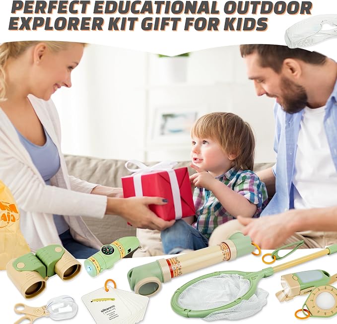 27 Pcs Bug Catching Kit, Kids Nature Explorer Set with Outdoor Tools | 27-Piece Explorer Kit, Insect Catching Tools, Magnifying Glass, Bug Viewer, Outdoor Adventure, Nature Science Kit, Kids 3+