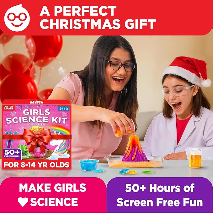 Doctor Jupiter Girls' Ultimate Science Experiments Kit for Kids Ages 8+ | Science Kits for Kids Ages 8-12, Birthday Gift Ideas for Girls 8, 9, 10, 11, 12 Year Olds, STEM Educational Toys