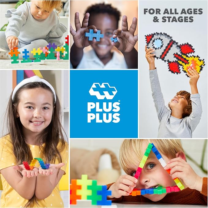 PLUS PLUS 240 Piece Rainbow Mix - Mini Waffle Blocks, Classroom Must Haves | STEM Toys, Sensory Bin Filler, Autistic Kids Must Haves, Gifts for Boys & Girls, Christmas Stocking Stuffers for Kids