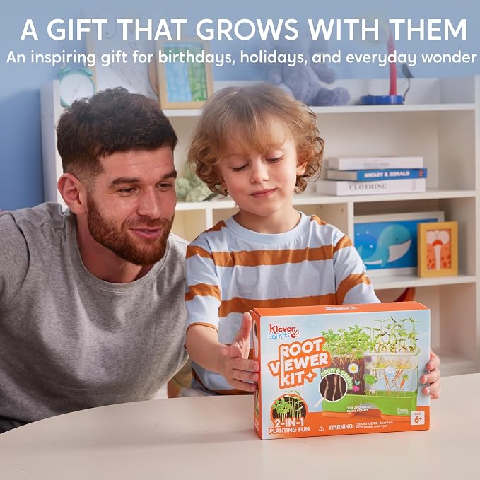 JOVA Klever Kits 2-in-1 Root Viewer & Planting Science Kit for Kids – STEM Learning Gifts for Kids Aged 6+, Soil & Hydro Observation Kit Birthday Toys Gifts for Boys and Girls