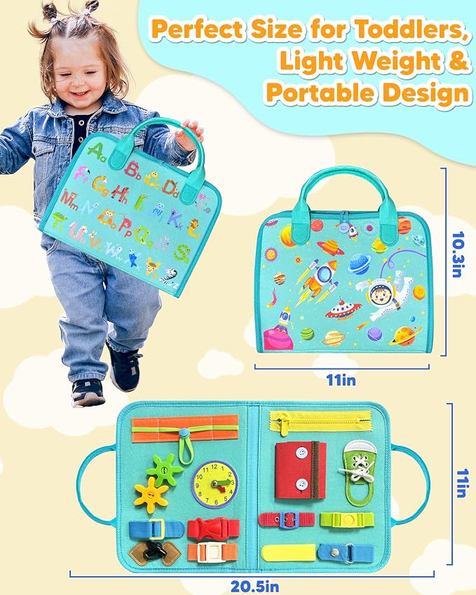 Busy Board Montessori Toys for Toddler Boy Girl Gifts Busy Book | Airplane Car Travel Toy, Learning Educational Toys, Activity Book, Toddler Activities, Sensory Toys, Fine Motor Skills