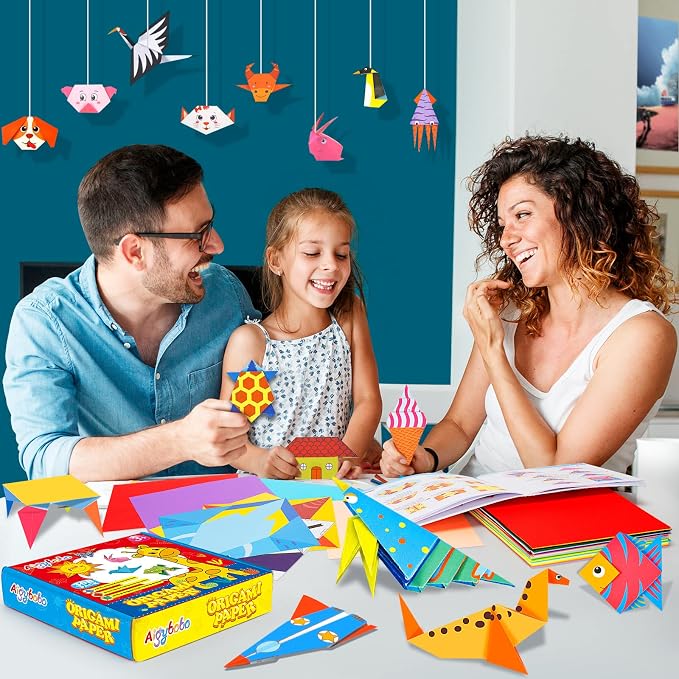 308 Sheets Origami Paper Kit for Kids Ages 5-8 8-12 with Instructional Book | Origami Projects for Beginners, DIY Art Craft Supplies for School Class Lessons, Christmas Birthday Gifts for Boys & Girls