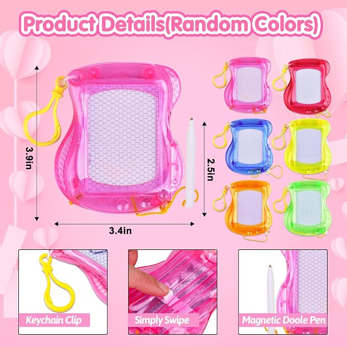 16PCS Mini Magnetic Drawing Board Party Favors Bulk for Kids 4-8 8-12 Birthday Goodie Treat Bag Stuffers Classroom Treasure Chest Carnival Prizes Box Toys Pinata Fillers Back to School Student Gifts