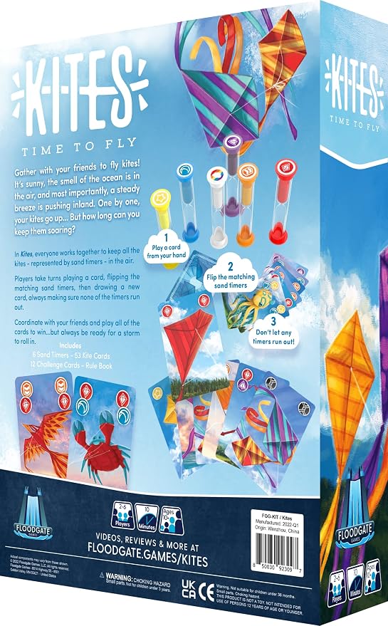 Kites - Time to Fly! | Fun Family Games for Adults, Teens & Kids | Fun Quick Party Games | 10 Minutes | Ages 10 and Up | for 2 to 6 Players | Easy to Learn