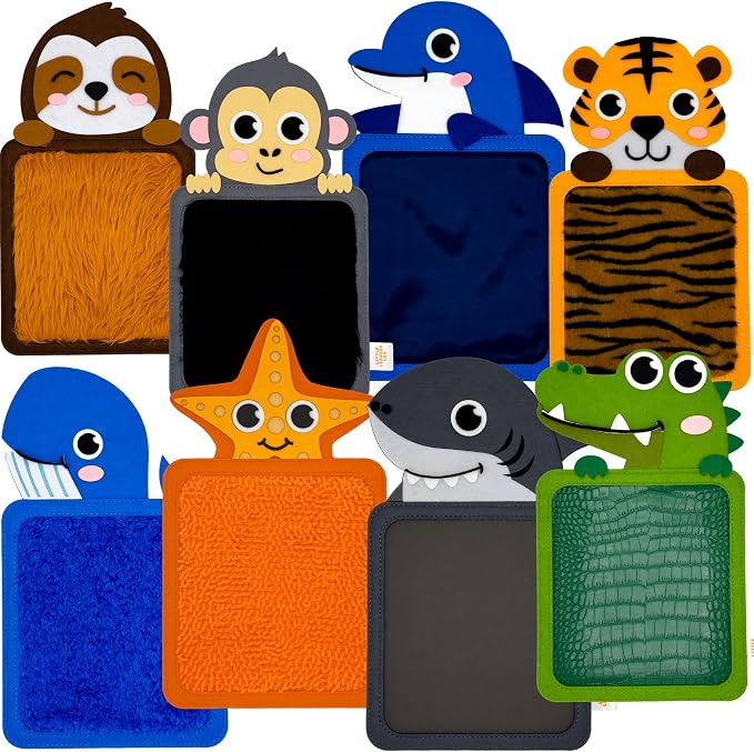 Sensory Jungle & Sea Buddies: 8-Pack Sensory Mats for Kids | Baby Floor Play Mat | Sensory Fidget Toys | Sensory Toys for Babies