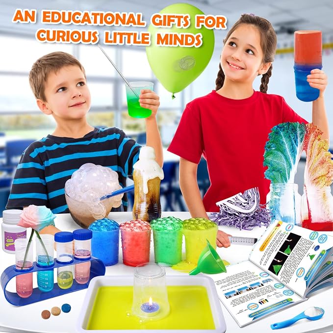 UNGLINGA 100+ Science Lab Experiments Kit for Kids | S.T.E.M Project Activities Educational Birthday Toys Gifts for Boys Girls, Chemistry Set, Gems Dig, Volcano, Glowing Worms