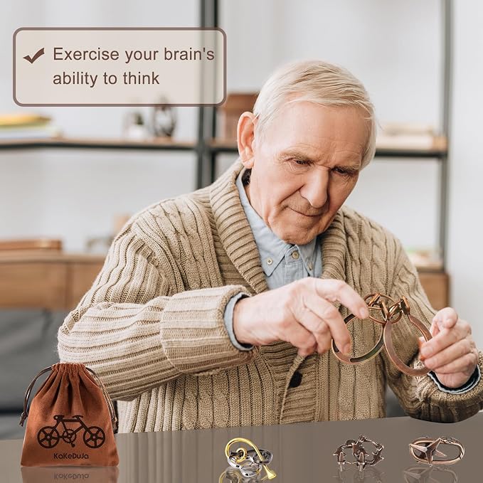 9 PCS Metal Brain Teaser Puzzles Disentanglement Puzzles Lock Puzzle Games Set Gift for Adults Teenagers Kids